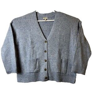 Ella Moss Womens Size X-Large Blue Relaxed Boyfriend Button Front Cardigan XL